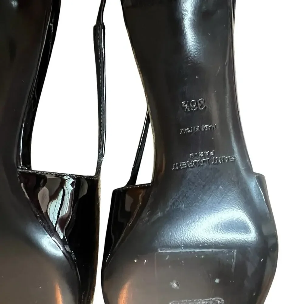 Saint Laurent Tom Slingback Pump 60 Black Patent Leather  NEW EU 36.5 US 6.5 - Picture 15 of 16